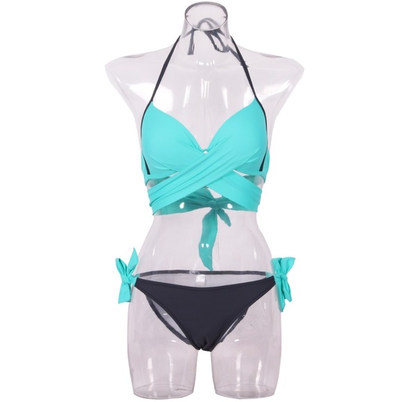 NEW! Two Piece Swim Suit Push Up Criss Cross - Picture 7 of 8